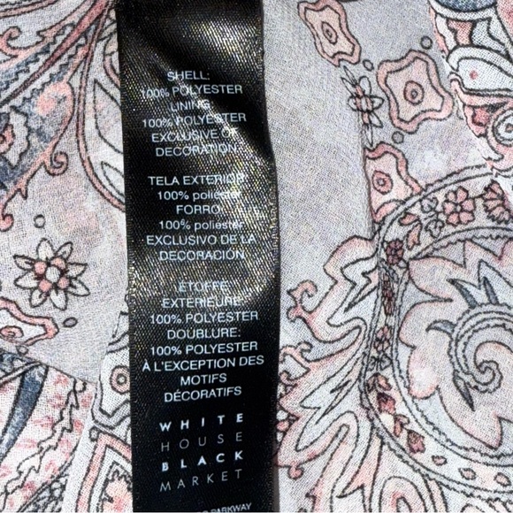 White House Black Market Paisley Lace Trim Sleeveless V-Neck Blouse Boho Chic - Picture 7 of 9